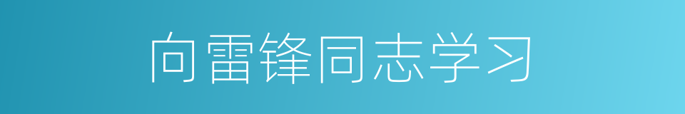 向雷锋同志学习的同义词