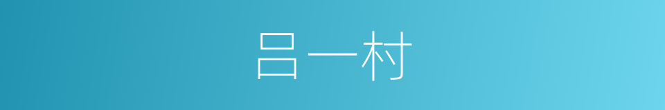 吕一村的同义词