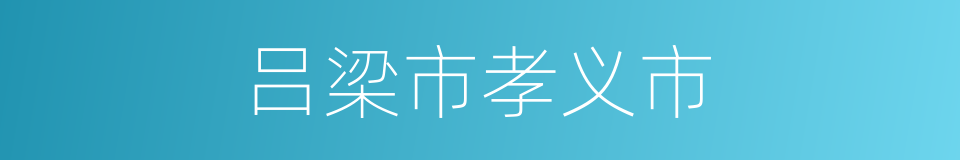 吕梁市孝义市的同义词