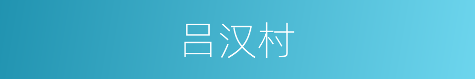 吕汉村的同义词