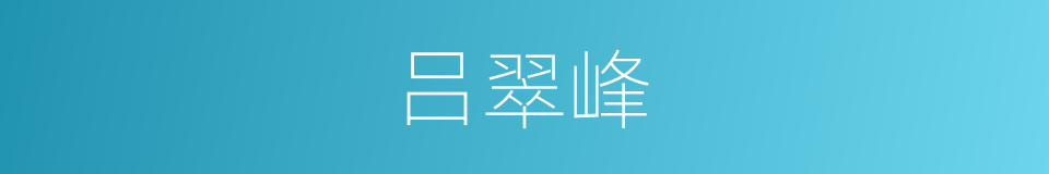 吕翠峰的同义词