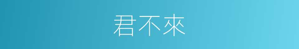 君不來的同義詞