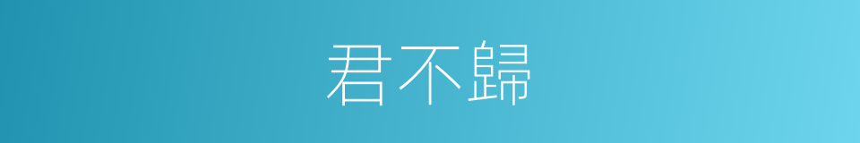 君不歸的同義詞