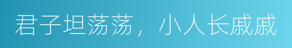 君子坦荡荡，小人长戚戚的同义词