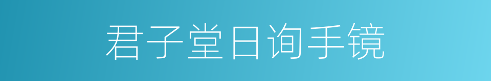 君子堂日询手镜的同义词