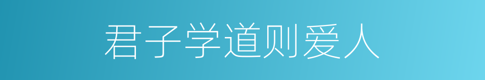 君子学道则爱人的同义词