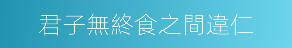 君子無終食之間違仁的同義詞