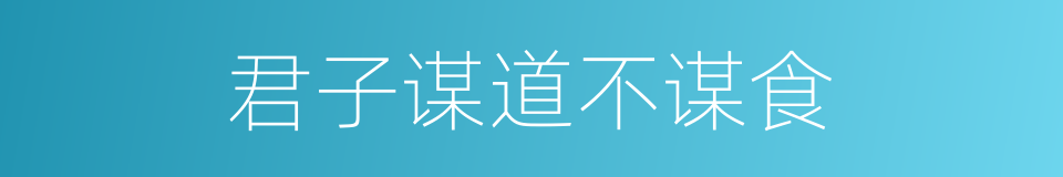 君子谋道不谋食的同义词