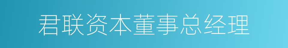 君联资本董事总经理的同义词