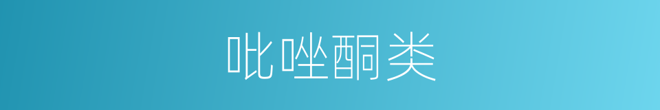 吡唑酮类的同义词