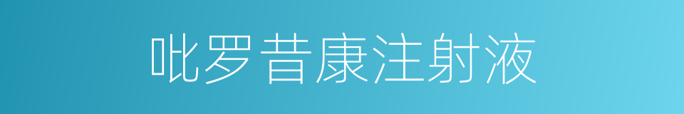 吡罗昔康注射液的同义词