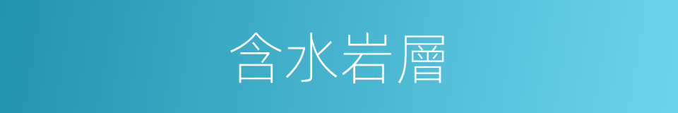 含水岩層的同義詞