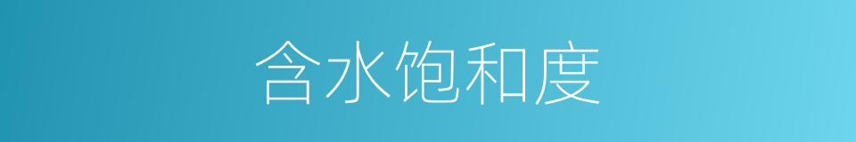 含水饱和度的同义词