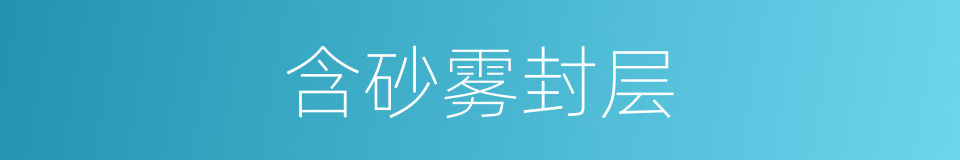 含砂雾封层的同义词