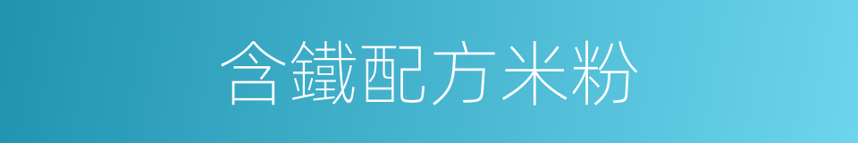 含鐵配方米粉的同義詞