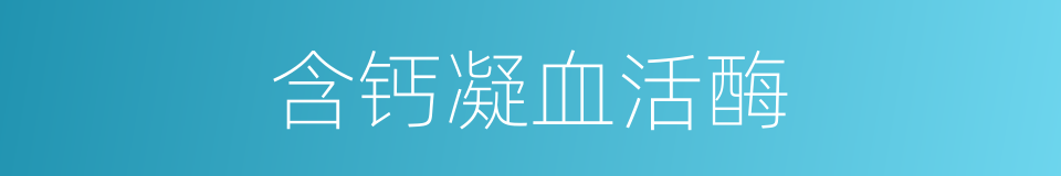 含钙凝血活酶的同义词