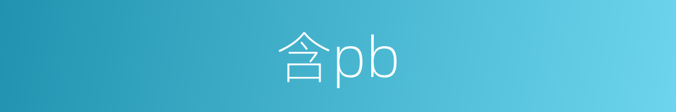 含pb的同义词