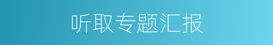 听取专题汇报的同义词
