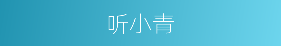 听小青的同义词