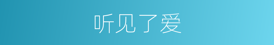 听见了爱的同义词