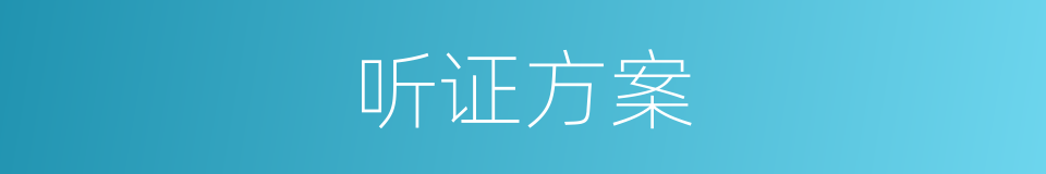 听证方案的同义词