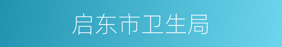 启东市卫生局的同义词