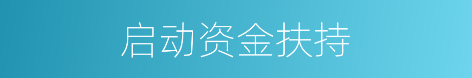 启动资金扶持的同义词