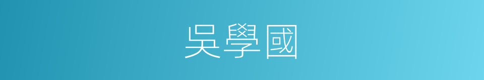吳學國的同義詞