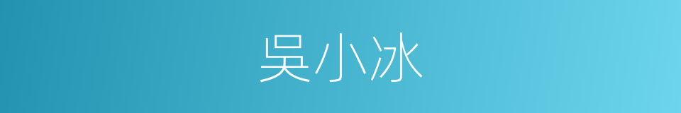 吳小冰的同義詞