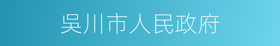 吳川市人民政府的同義詞