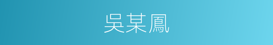 吳某鳳的同義詞