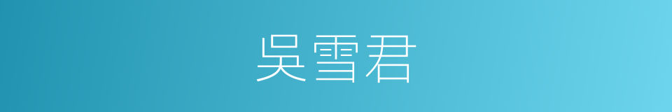 吳雪君的同義詞