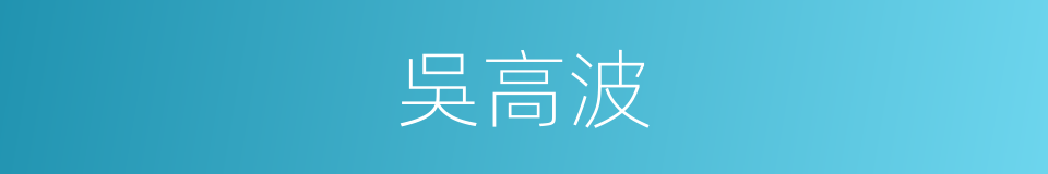 吳高波的同義詞