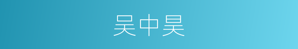 吴中昊的同义词