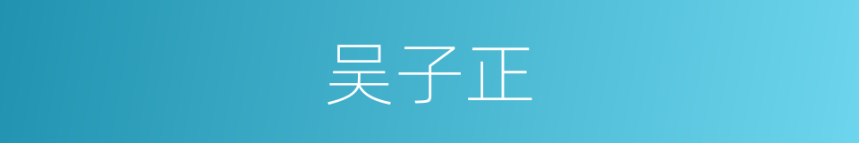 吴子正的同义词