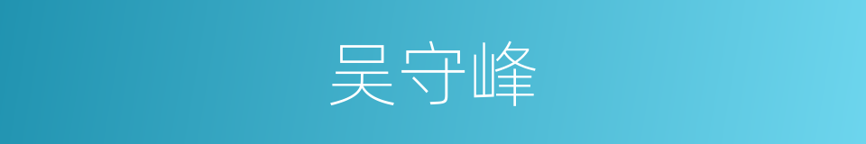 吴守峰的同义词