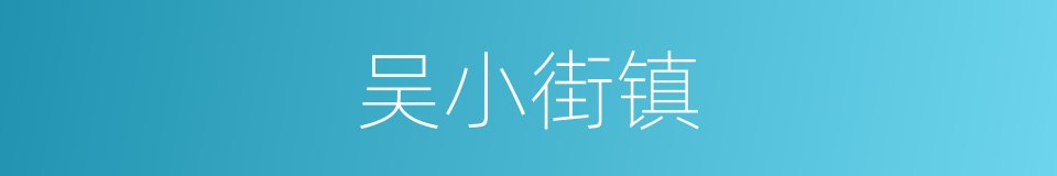 吴小街镇的同义词