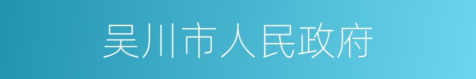 吴川市人民政府的同义词