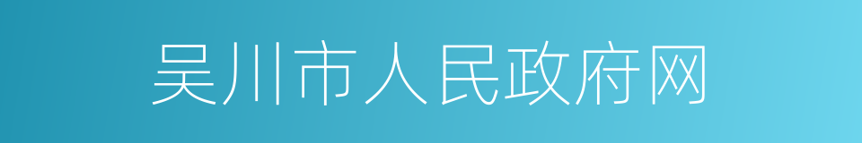 吴川市人民政府网的同义词