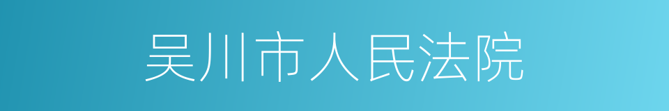 吴川市人民法院的同义词