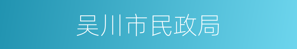 吴川市民政局的同义词