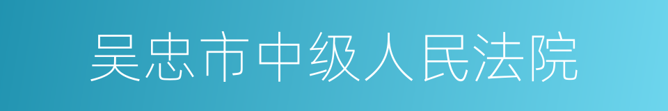 吴忠市中级人民法院的同义词