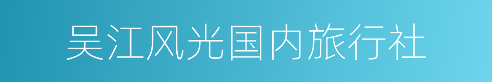 吴江风光国内旅行社的同义词