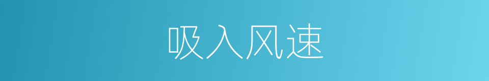 吸入风速的同义词