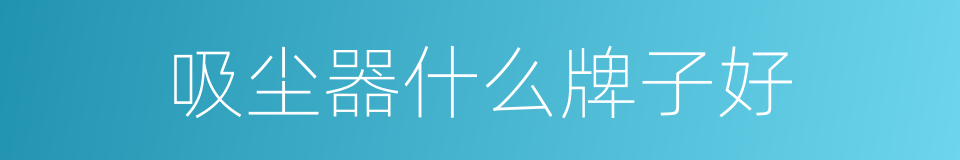 吸尘器什么牌子好的同义词