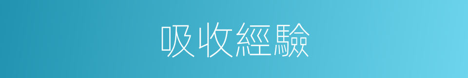 吸收經驗的意思