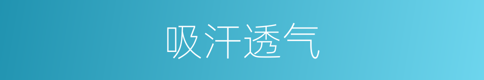 吸汗透气的同义词