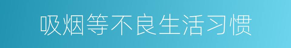 吸烟等不良生活习惯的同义词