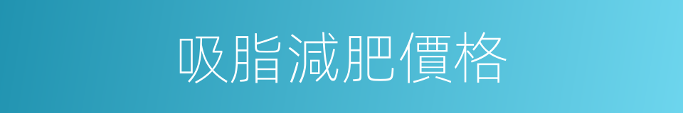 吸脂減肥價格的同義詞
