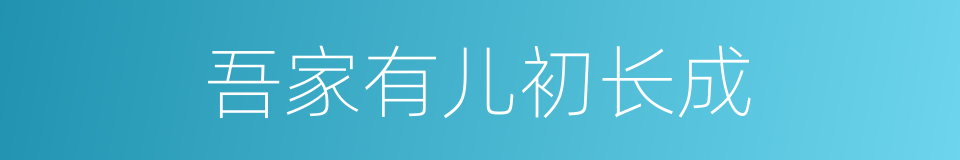 吾家有儿初长成的同义词